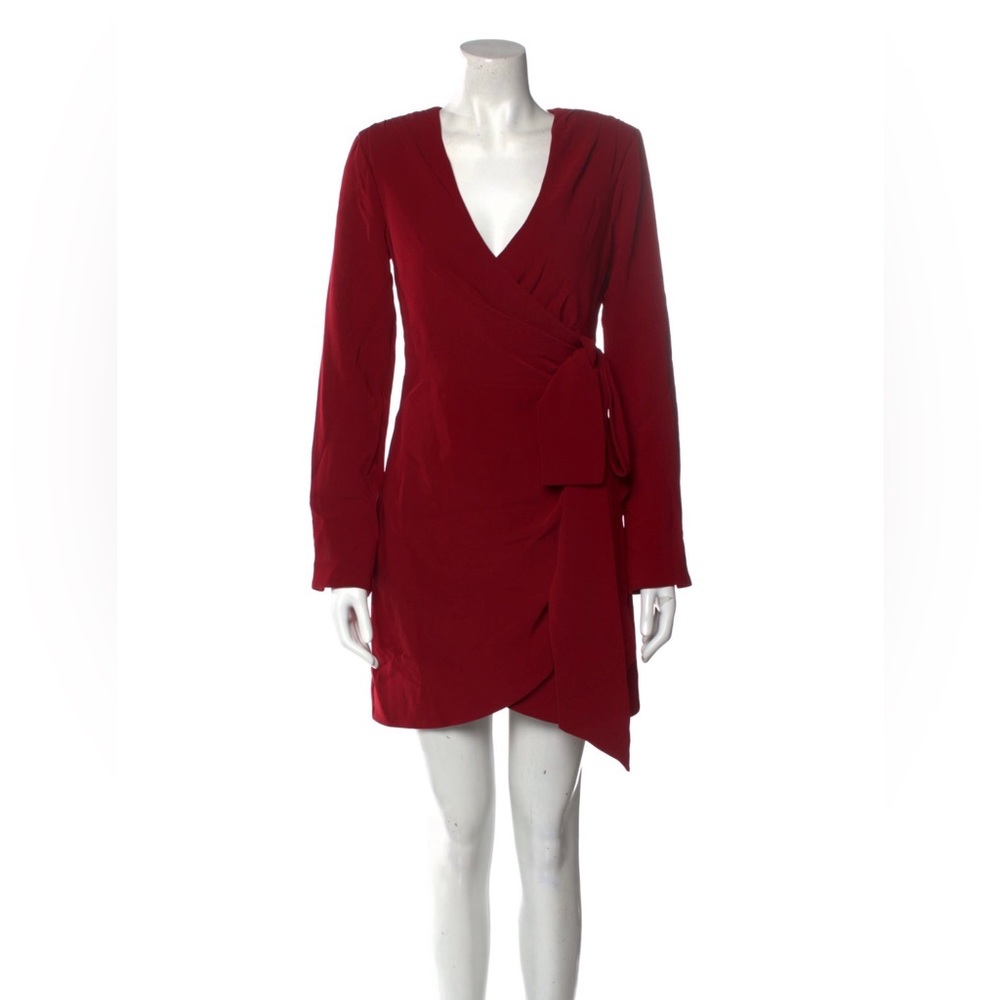 Cinq a sept red crepe wrap dress, 8